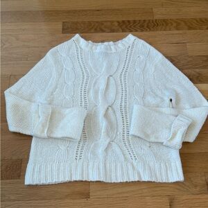 Chic White Cable Knit Sweater